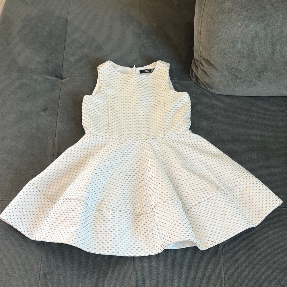 3yrs Lili Gaufrette Charming Ivory Sleeveless Kids Dress